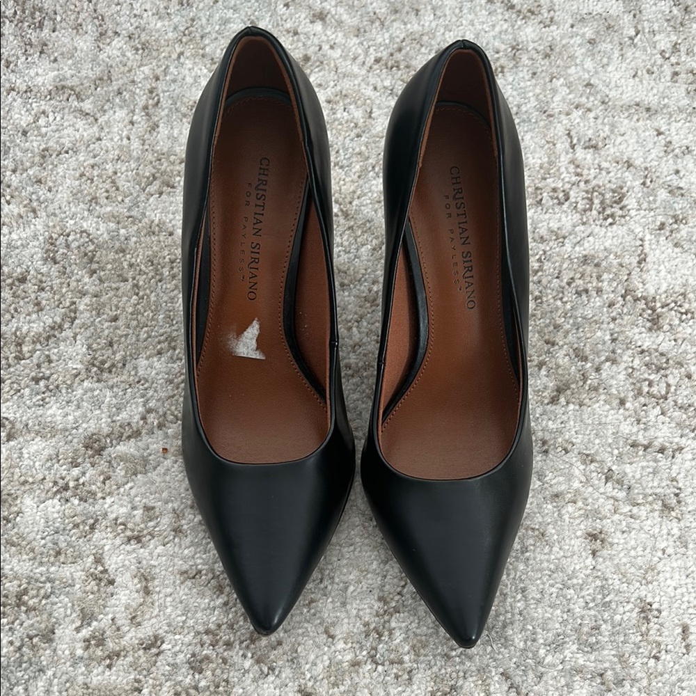 Christian Siriano Black Pointed-Toe Heels
